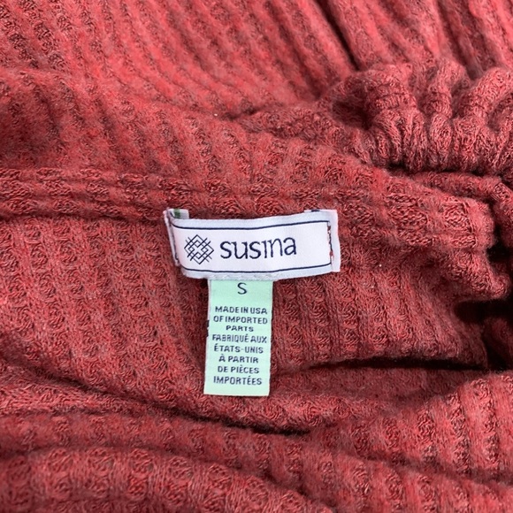 NWOT SUSINA Cowl Neck Long Sleeve Waffle Knit Dress - Picture 5 of 8